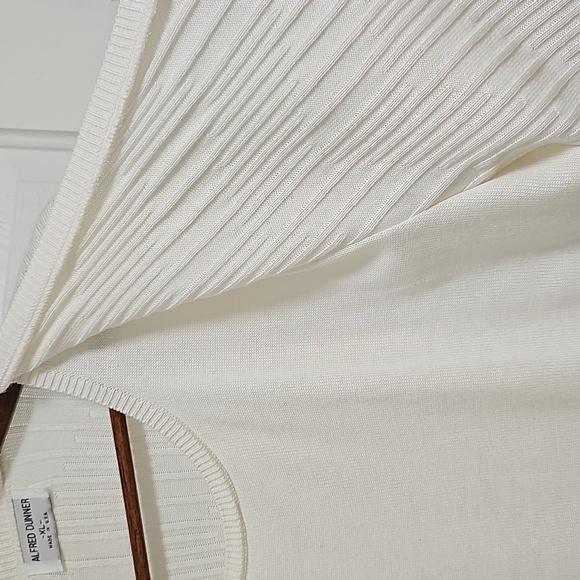 Alfred Dunner Cream Knit Cardigan and Top Set - Picture 6 of 8